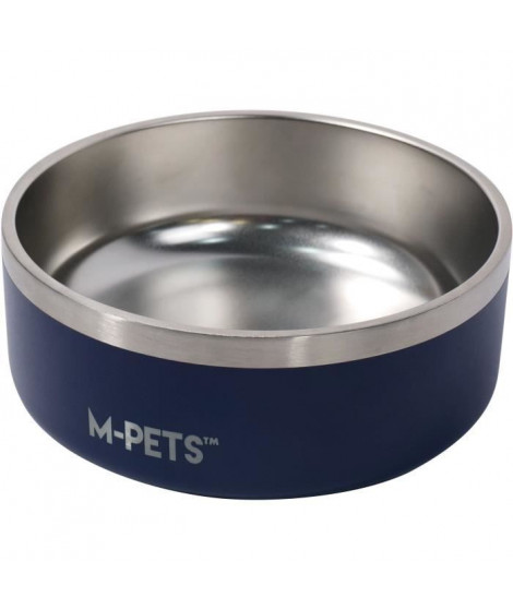 Gamelle - M PETS - ESKIMO - Double paroi 1.25 L - Noir - Acier inoxydable, antidérapant, inodore, antirouille, lavable