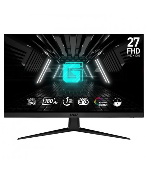 Écran PC Gamer - MSI - G2712F - 27 - Dalle Fast IPS - FHD - 1 ms - 180 Hz - Adaptive Sync - DP + HDMI - Compatible VESA