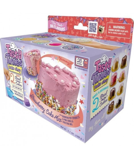 Kit de cuisine - GOLIATH - Tasty Tinies Strawberry Cake - Gâteau fraise avec glaçage vanille et décorations des 6 ans