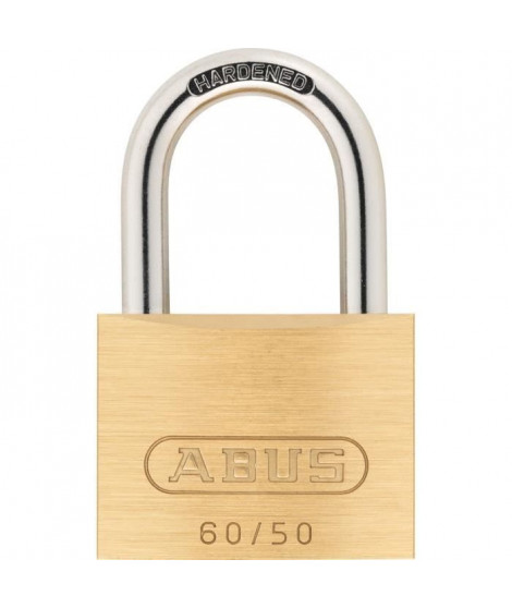 Cadenas en laiton massif - ABUS - 60/50 - Anse acier cémenté - Double verrouillage - 2 clés
