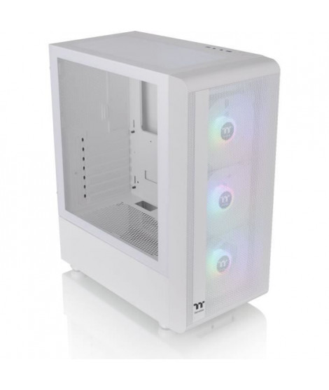 Boîtier PC Moyen Tour sans alim - THERMALTAKE S200 TG ARGB (Blanc) - ATX/Micro ATX - 3x120mm A-RGB - USB 3.0/2.0 - Verre trempé