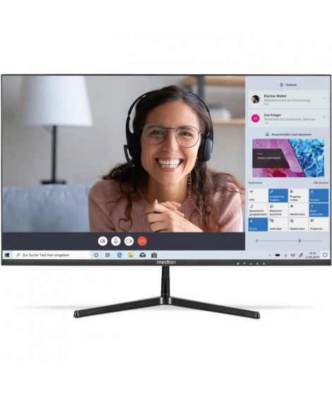 Moniteur grand écran - MEDION - AKOYA P52218 MD 20150 - 54,6 cm (22'') Full HD - HDR10 - HDMI - Sans cadre