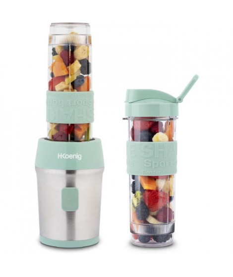 Mini blender - SMOO18 - 300 W - 570 mL - Vert pastel - 2 gourdes incluses