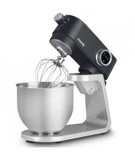 Robot pâtissier - H.Koenig - KM120 - 800 W - Bol inox 5 L - 8 vitesses - Gris mat et argent