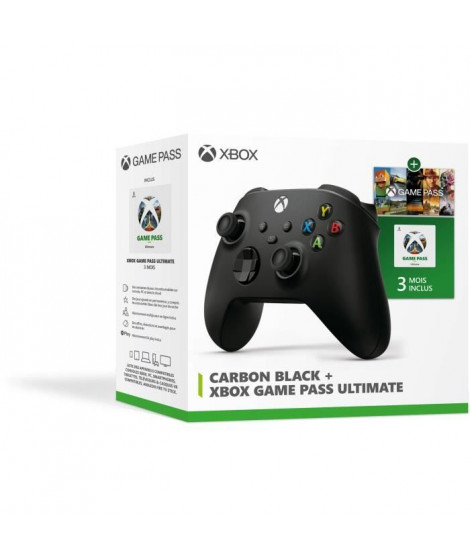 Pack Xbox Anywhere - Microsoft Xbox - Manette Carbon Noir + 3M GPU