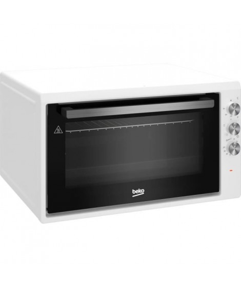 Mini-four - BEKO - BC50W - 50 L - Convection naturelle - 4 fonctions - 2 vitres - Contre-porte plein verre amovible - Blanc
