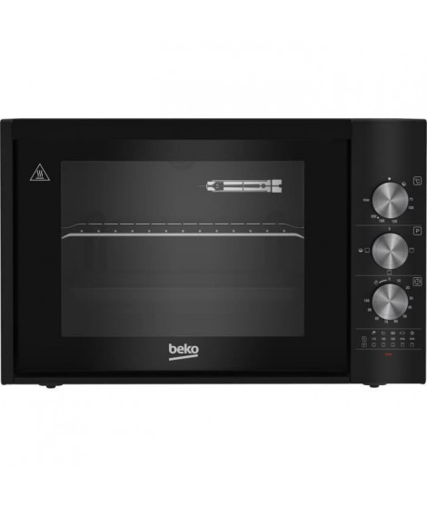 Mini-four - BEKO - BC30B - 30 L - Convection naturelle - 2 vitres - Contre-porte plein verre amovible - 3 fonctions - Noir