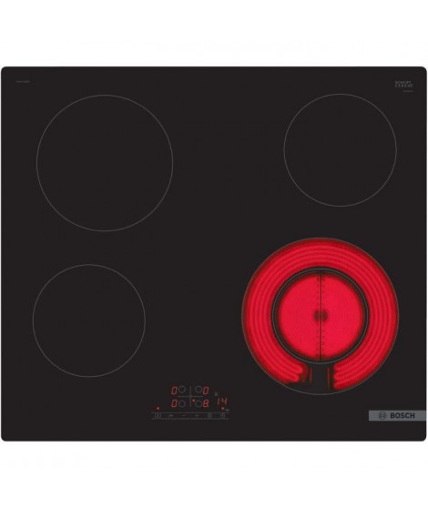 Table de cuisson vitrocéramique - BOSCH SER4 - PKF611BB8H - 6600 W - Zone double - Noir