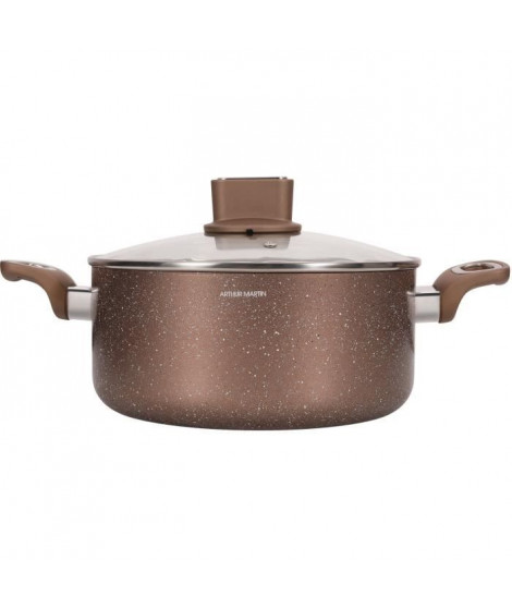Marmite - ARTHUR MARTIN - AM5531 - 28 cm avec couvercle en verre - Aluminium - Tous feux dont induction