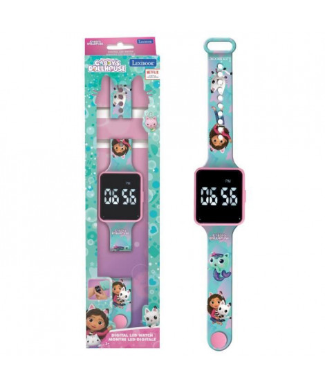 Lexibook - Gabby et la Maison Magique - Montre LED connectée - Bracelet ajustable