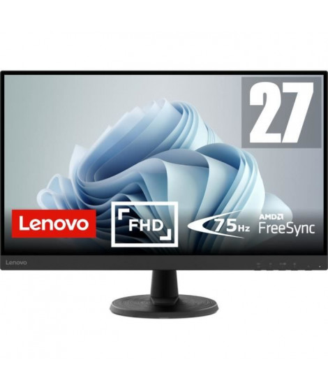 Ecran PC LENOVO D27-40 - 27'' FHD 1920x1080 VA - 75Hz - 4ms - AMD FreeSync - Cable HDMI