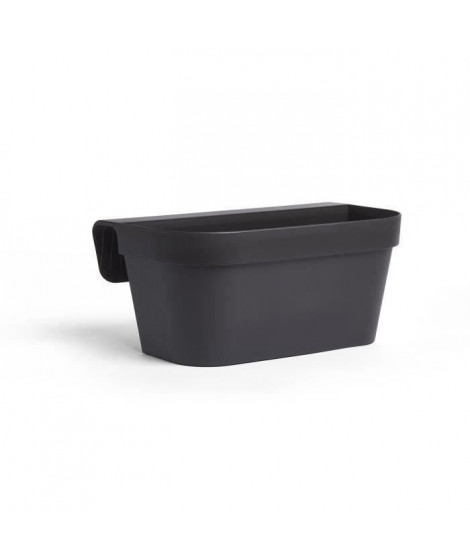 Jardiniere+crochet - GARDEN ID Star - Noir-Anth 50 x 21 cm - Fixation facile - Réserve d'eau - recyclé et 100% recyclable