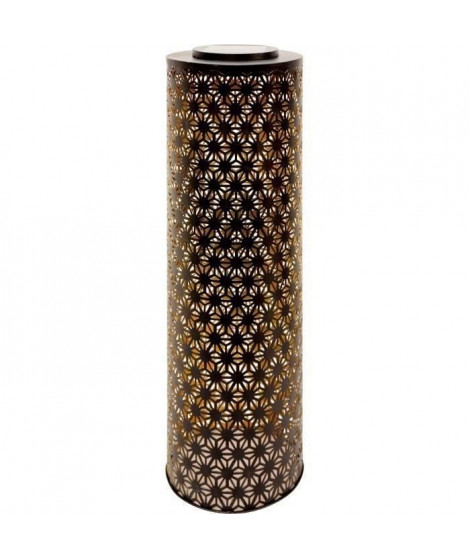 Lampe solaire - GARDEN ID Colonne - Or-Noir Ø20 H60 cm - 6 a 8h lumiere - Bouton marche/arret - Batterie LI-ION durable.