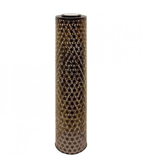 Lampe solaire - GARDEN ID Colonne - Or-Noir - Ø20 H80 cm - 6 a 8h lumiere - Bouton marche/arret - Batterie LI-ION durable.