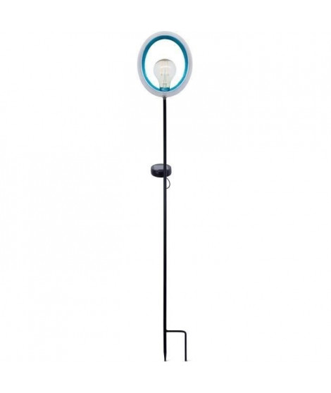 Lanterne solaire - GARDEN ID Lagune - Ø16 h80 cm - Autonomie 6-8h - Bouton on/off - Pile AAA rechargeable.