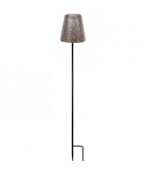Lampe solaire - GARDEN ID Or - Ø12 h70 cm - Autonomie 6-8h - Pied stabilisateur - Bouton on/off - Sans câblage - Pile AAA.