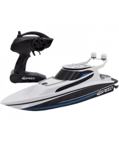 Bateau Télécommandé - SILVERLIT - 4SPEED - Speed Boat - 8 km/h - 34 cm - blanc et noir - des 8 ans