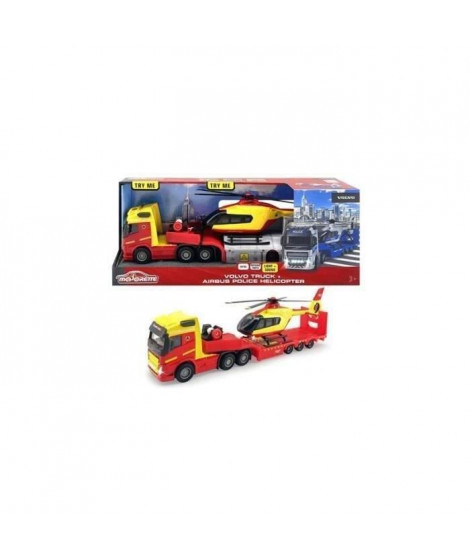 Camion avec Hélicoptere Police Majorette GS 35 cm - MAJORETTE - Blanc - Jouet - Mixte - 3 ans