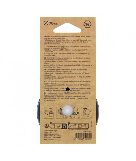 PRECISION-STEEL clé cloche filtre a huile D76 - cle a filtre