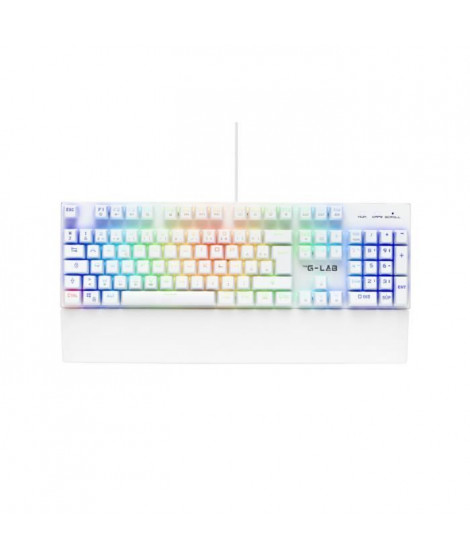 Clavier Gamer - The G-Lab - KEYZ RUBIDIUM - Mécanique (Switch Rouge) - Repose Poignet - RGB - Filaire - Azerty - Blanc