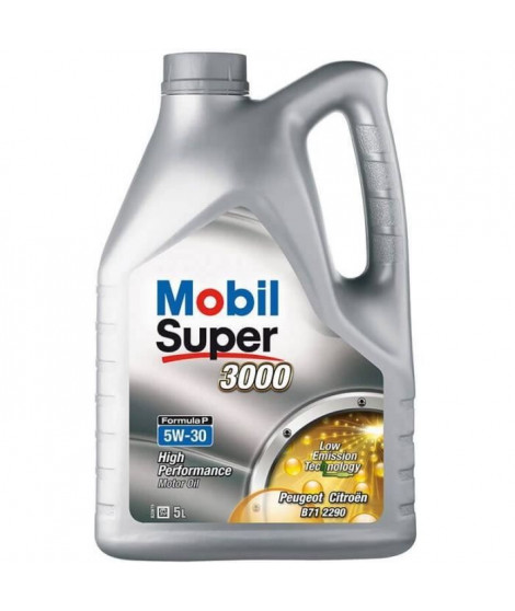 MOBIL Huile-Additif SUPER 3000 Formula-P - Synthetique / 5W30 / 5L