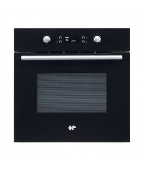 Four encastrable Pyrolyse - 65L - Chaleur tournante -  CONTINENTAL EDISON - CEF65PB - Noir et inox - L59,5 x H59,5 x P 57,5 cm