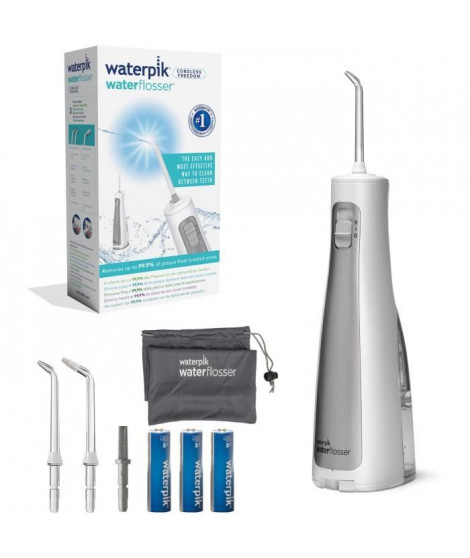 Jet Dentaire - WATERPIK - WF-03 Freedom - Sans Fil - Portable - 2 Niveaux de pression - 3 Embouts - Sac inclus