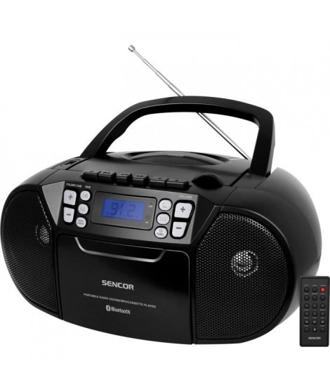Lecteur CD / Casettes - SENCOR - SPT 3907 B - 4 W - Bluetooth - Noir