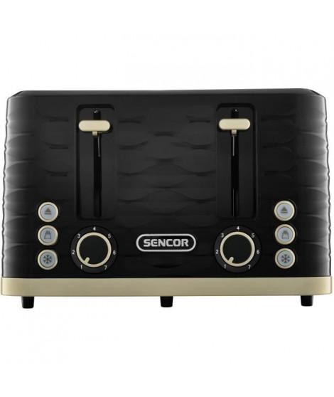 Grille-pain - SENCOR - STS 7551BK - 1600 W - 4 fentes - Noir / or