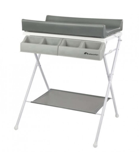 BEBECONFORT Baltic Table a langer et baignoire 2en 1, Pliable, De la naissance a 12 mois (11kg), Gray Mist