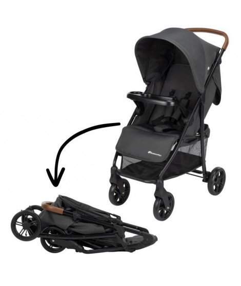 BEBECONFORT MISTY, Poussette compacte,  confortable, grand panier, des la naissance jusqu'a 4 ans,0 a 22 kg, Mineral Graphite