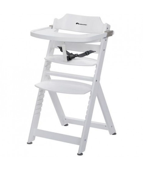 BEBECONFORT Timba Chaise haute bébé, Chaise bois, De 6 mois a 10 ans (30kg), Blanc