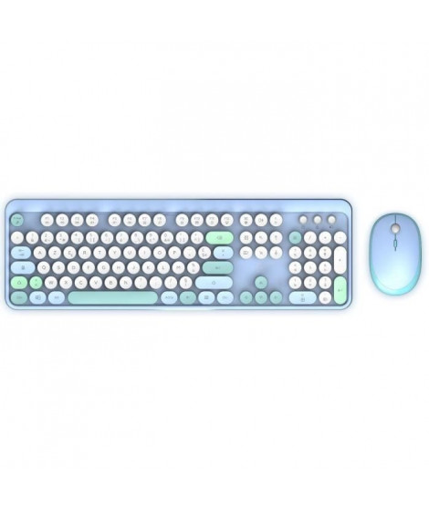 Combo sans fil clavier + souris - MOBILITY LAB - Pure Color - Bleu - Design ergonomique - Frappe discrete
