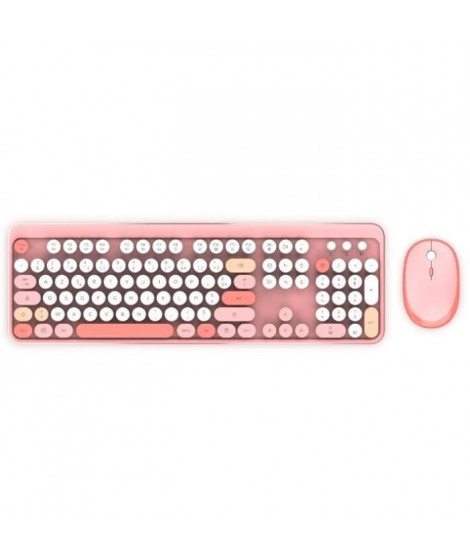 Combo sans fil clavier + souris - MOBILITY LAB - Pure Color - Rose - Design ergonomique - Frappe discrete
