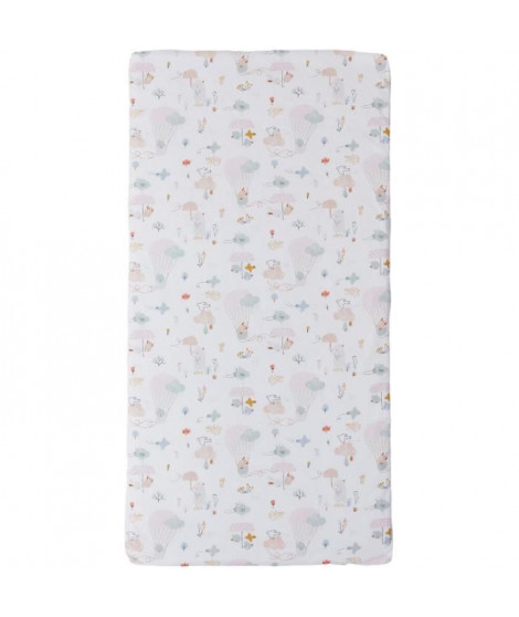 Matelas nomade Balloons - 120 x 60 x 4 cm - Blanc - TINEO