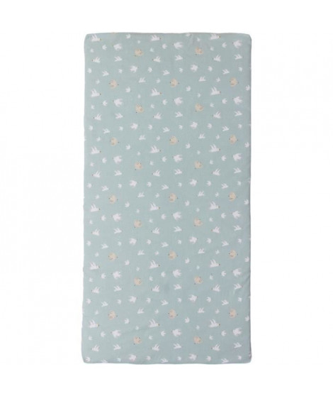Matelas nomade Over the sea - 120 x 60 x 4 cm - Bleu - TINEO