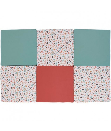 Maxi tapis d'éveil Malin - TINEO - Tapis évolutif 5-en-1 - 180 x 120 cm - Géométrique / Animaux rigolos