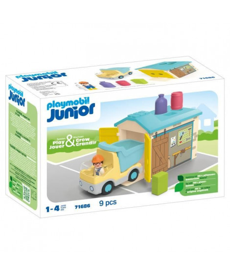 PLAYMOBIL Junior 71686 Ouvrier camion et garage, Disney, Des 12 mois