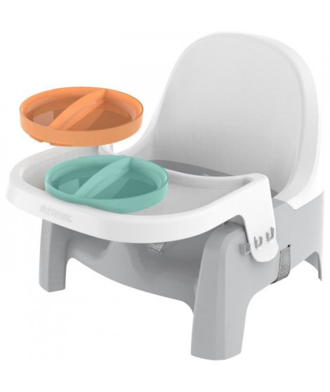 Siege d'apprentissage repas - INGENUITY - Assiette Twist & Dine - Réhausseur - Enfants de 6 mois a 3 ans - Orange et bleu