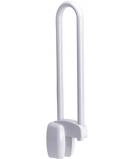BARRE D'APPUI RELEVABLE 600MM Ø30 ALU + EPOXY BLANC