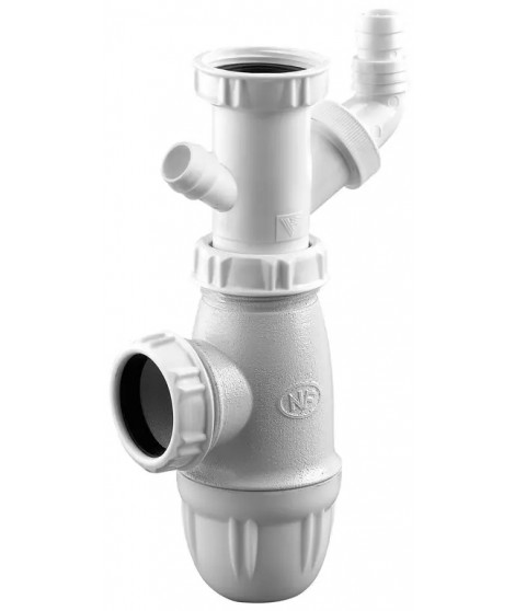 SIPHON EVIER REGLABLE AVEC PRISE MACHINE A LAVER PLASTIQUE NF