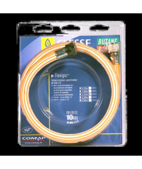 FLEXIBLE GAZ BUTANE / PROPANE EN LONGEUR  1ML 10 ANS