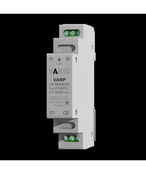 PARAF. MODULAIRE VARIO 1 PAIRE ADSL SANS VOYANT UC 170V IMAX 10KA IN 5KA