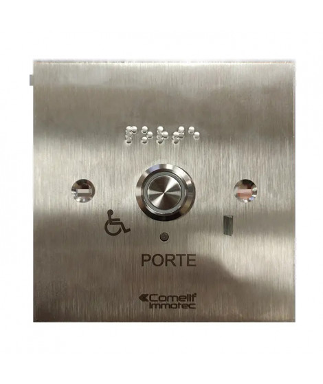 Bouton sonore + led monté sur façade inox 100x100 pour pot diam 65