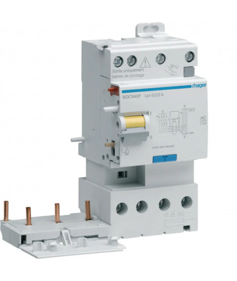 BLOC DIFFERENTIEL DOUBLE SORTIE 3P+N 40A 30MA TYPE AC