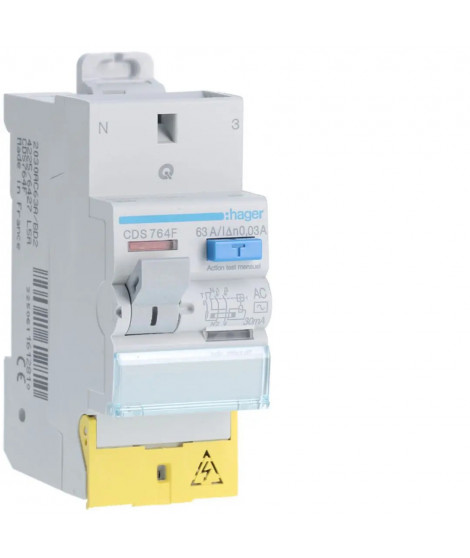 INTERRUPTEUR DIFFERENTIEL 2P 63A 30MA TYPE AC A BORNES DECALEES SANVIS