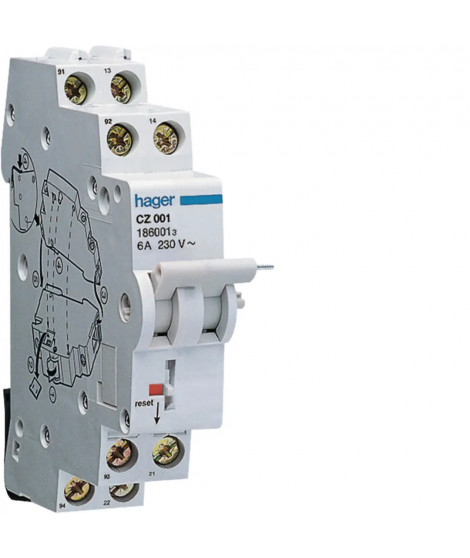 CONTACT AUXILIAIRE POUR INTERRUPTEUR DIFFERENTIEL 2(1NO+1NC) 6A 240V AC