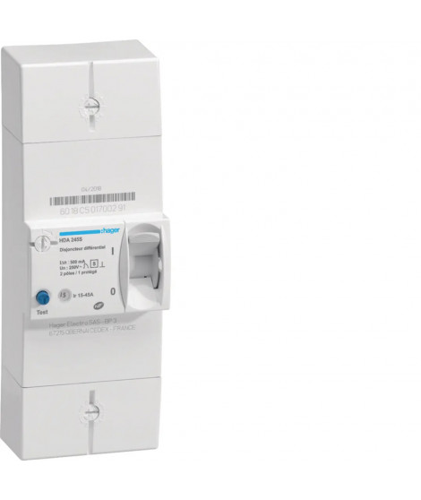 DISJONCTEUR DE BRANCHEMENT DIFFERENTIEL 2P 15/45A 500MA SELECTIF
