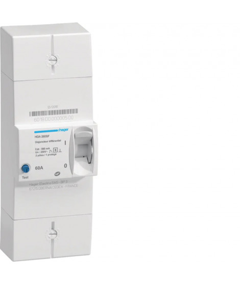 DISJONCTEUR BRANCHEMENT DIFFER ENTIEL 2P 60A 500MA SELECTIF