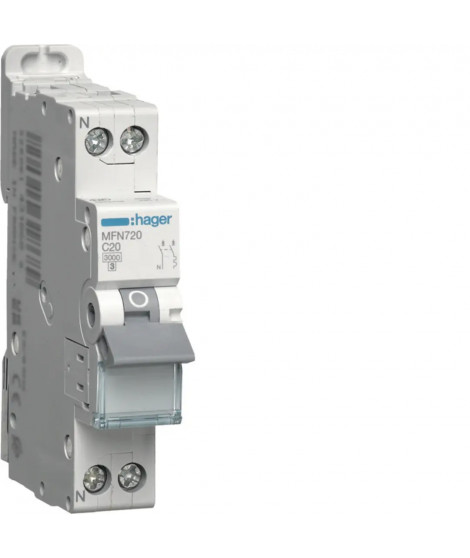 DISJONCTEUR 1P+N 3KA C-20A 1 MODULE